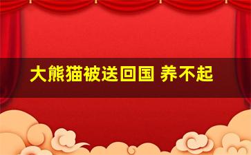 大熊猫被送回国 养不起